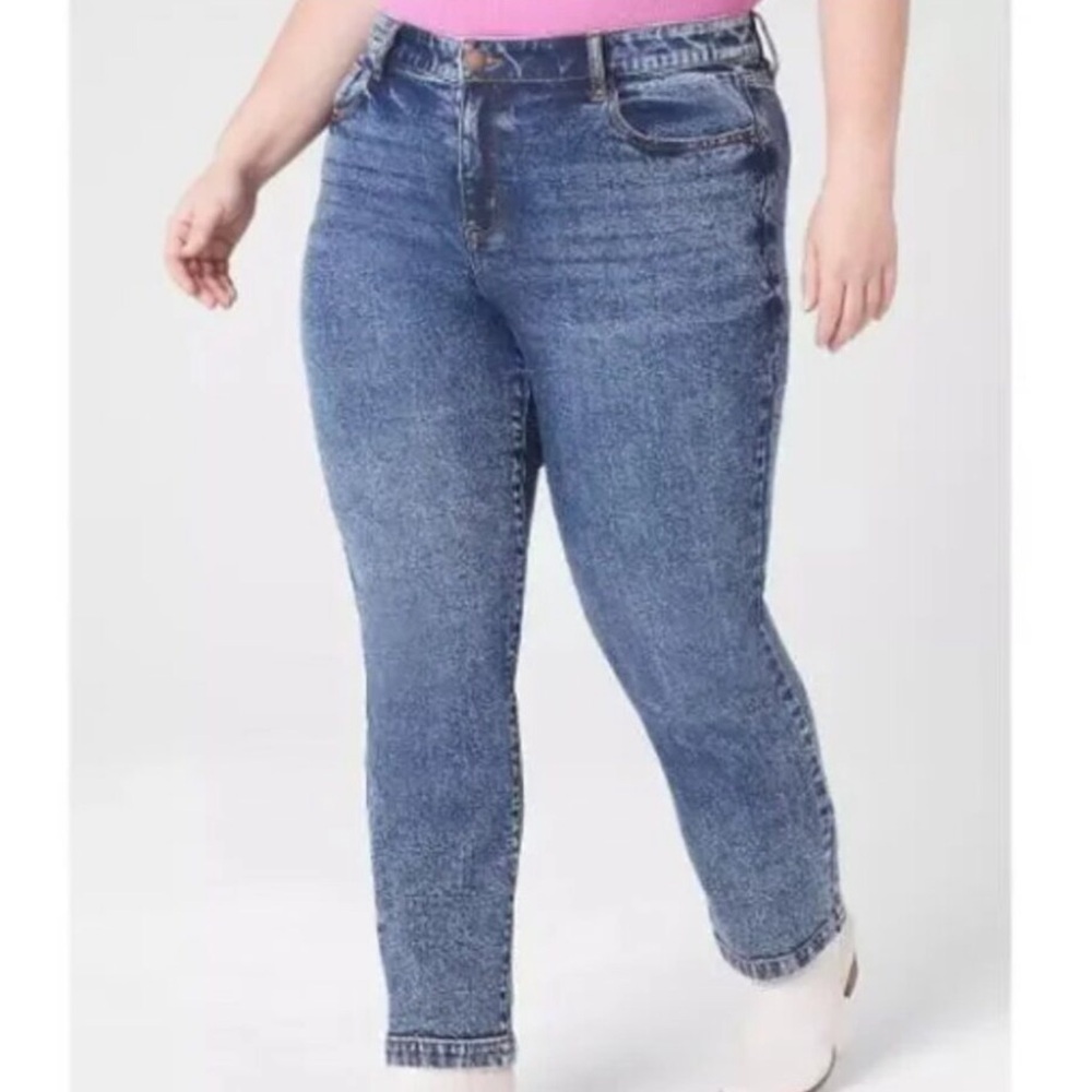 Lane Bryant Women Plus Sz 22 Signature Fit Mid-Rise Slim Straight Ankle Jeans